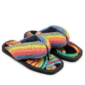 NWOT FARM Rio Black Banana Puffy Crochet Flip Flop - size 11